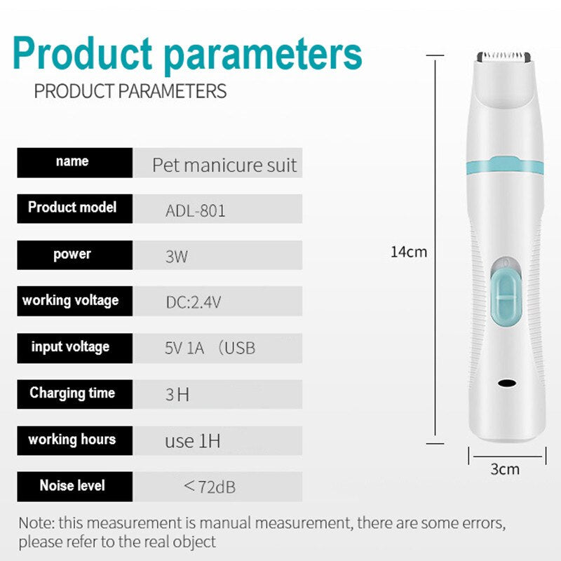 Snootie’s Multifunction 3 IN 1 Pet Grooming Machine Dog Cat Hair Trimmer Pets Clippers Nail Grinding & Foot Hair Trimmer USB Rechargeable