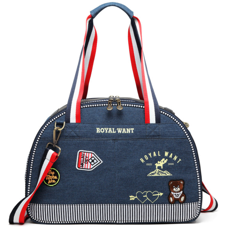 Snootie’s Denim Pet Carrier Bag with Mesh Panels