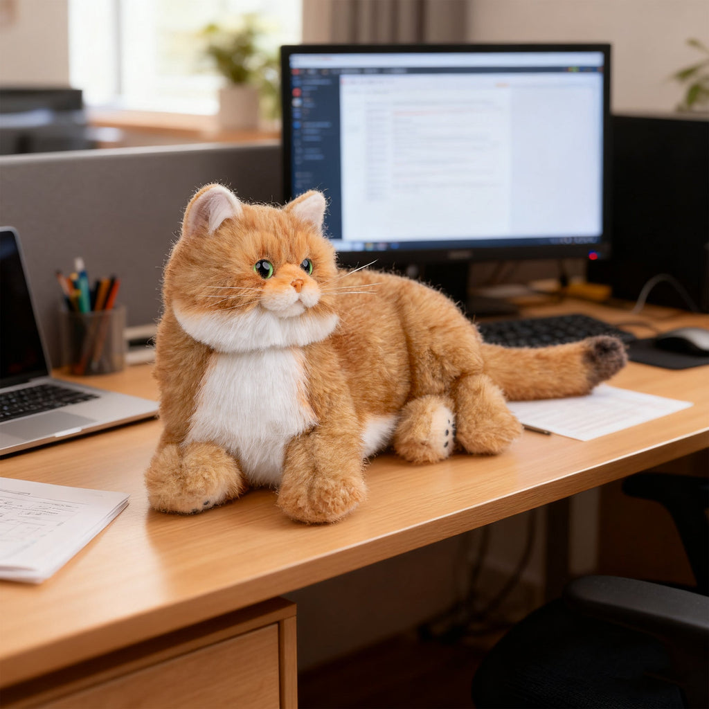 Percy 2.0 Robotic Golden British Shorthair Cat with Breathing & Heartbeat
