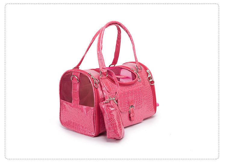 Snootie’s Pink Croc-Texture Pet Carrier Bag