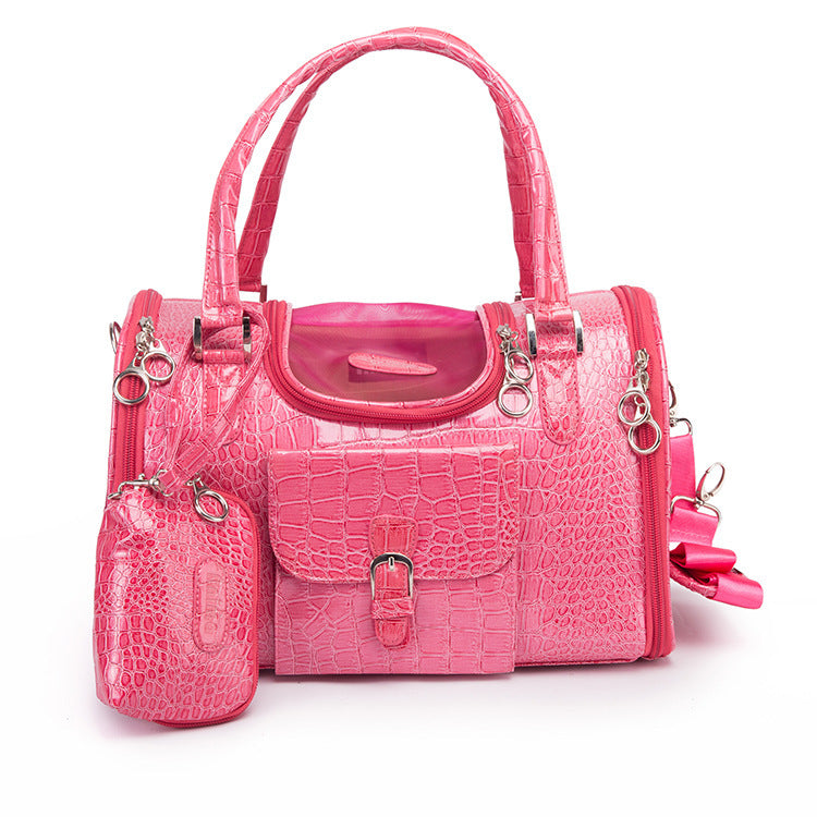 Snootie’s Pink Croc-Texture Pet Carrier Bag