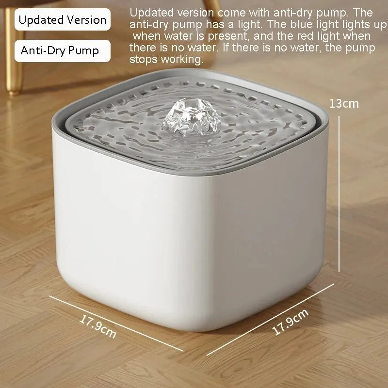 Snootie’s 3L Large Capacity Canine Cat Dog Pet Circulating Filter Pet Fountain Feeder Automatic Water Dispenser with USB Port for Pets