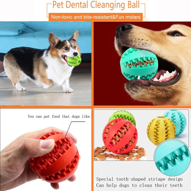 Snootie’s Dog Toy Ball Interactive Rubber Balls Puppy Chewing Toys Pet Tooth Cleaning Ball Cats Pets Food Treat Feeder Silicone Balls Toy