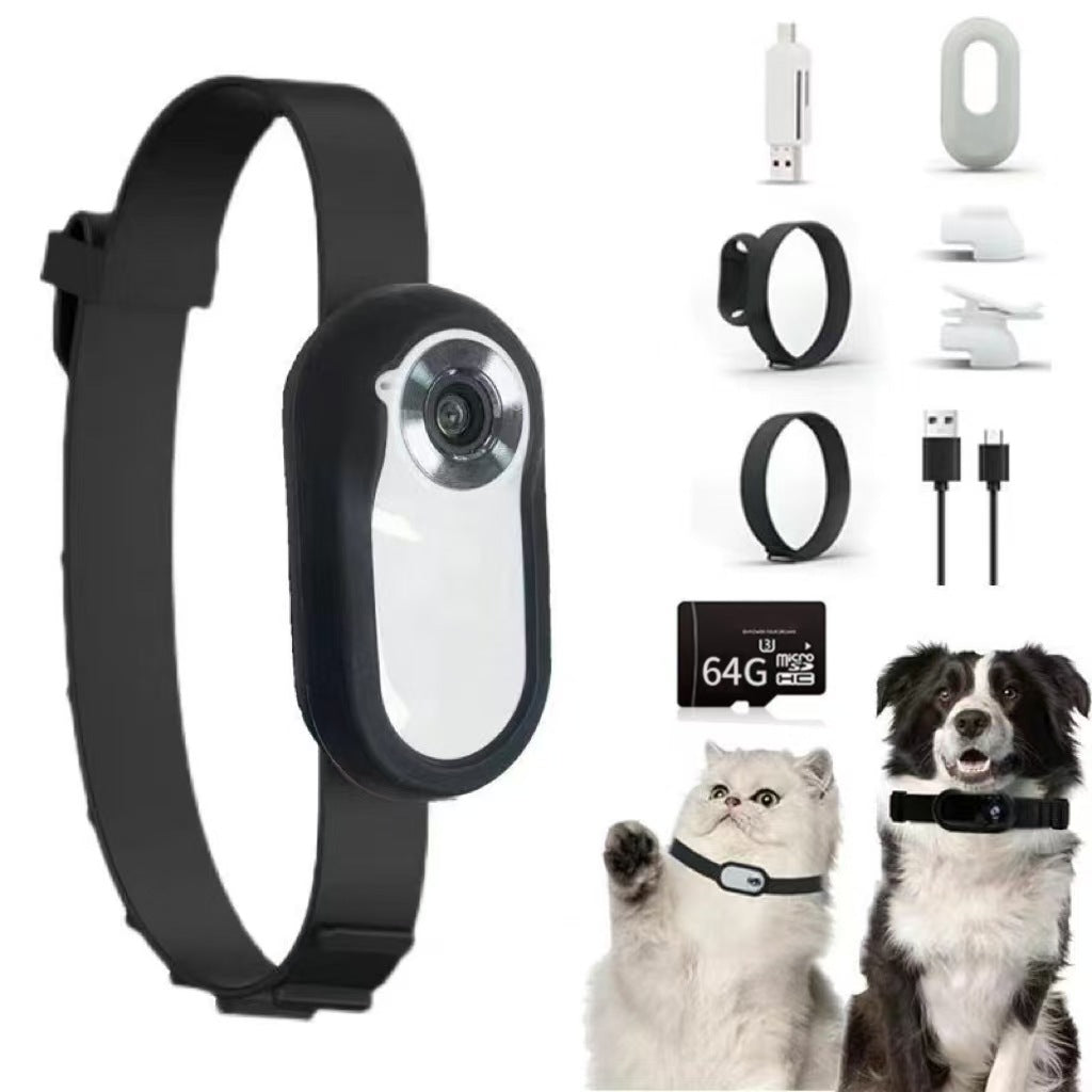 HD Magnetic Collar Clip Pet Camera for Outdoor & Cycling