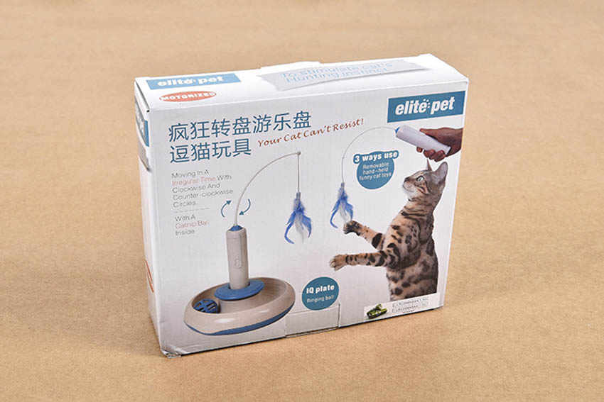 Snootie’s Pet Cat Toys Feather Teaser Detachable Electric Play with Cat 360 Spinning Chew Toys for Pets Puzzle Playing Toys