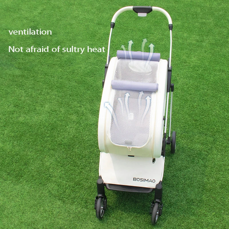 Snootie’s Fashionable Pet Dog Cats Four Wheeled Cart Lightweight Foldable Separable When Going Out Small Medium-Sized Pets Dog Stroller