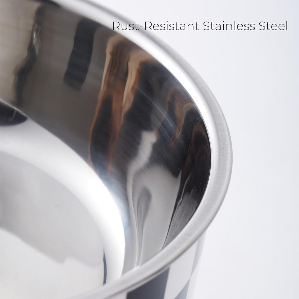 Checkered Elevated Stainless Steel Pet Bowl