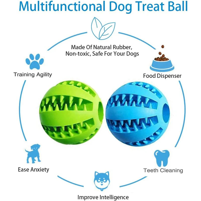Snootie’s Dog Toy Ball Interactive Rubber Balls Puppy Chewing Toys Pet Tooth Cleaning Ball Cats Pets Food Treat Feeder Silicone Balls Toy