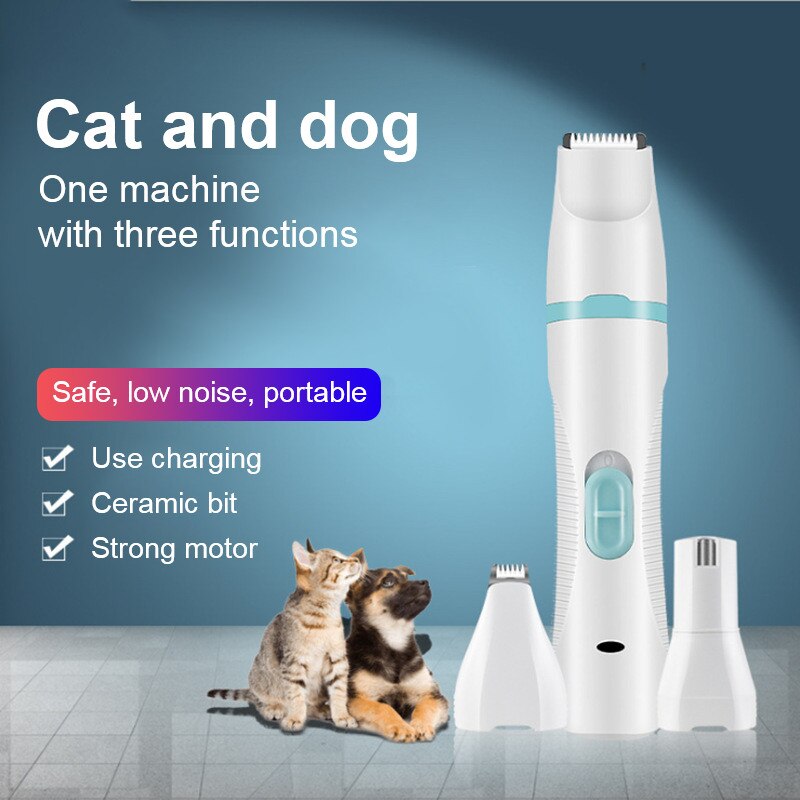 Snootie’s Multifunction 3 IN 1 Pet Grooming Machine Dog Cat Hair Trimmer Pets Clippers Nail Grinding & Foot Hair Trimmer USB Rechargeable