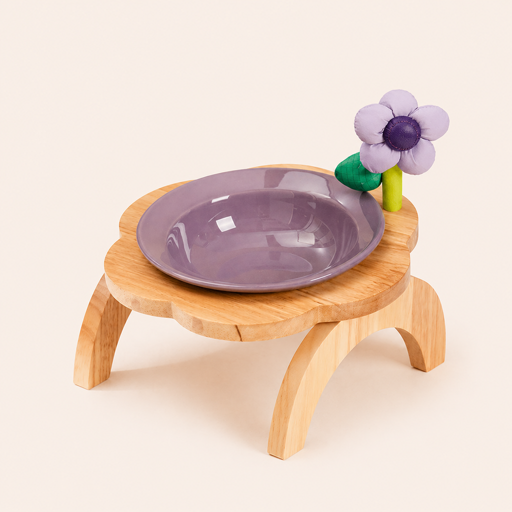 Snootie’s Flower Accent Elevated Ceramic Pet Bowl