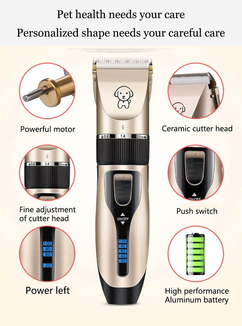 Snootie’s Pet Cat Dog clippers professional Dogs grooming clipper groomer kit USB Rechargeable Low-noise Pets Hair Trimmer Display battery