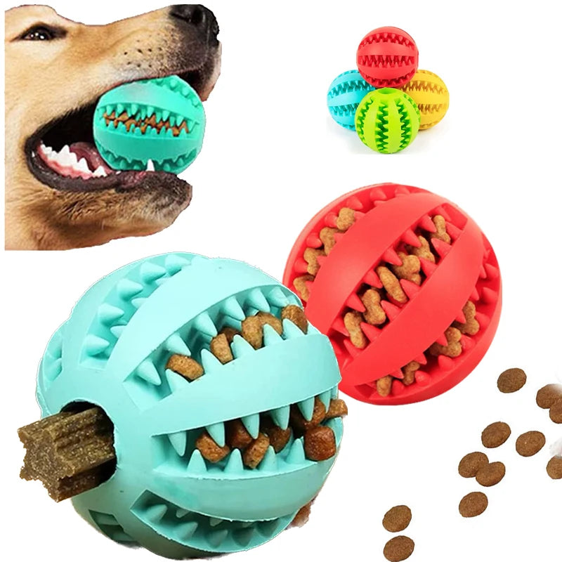 Snootie’s Dog Toy Ball Interactive Rubber Balls Puppy Chewing Toys Pet Tooth Cleaning Ball Cats Pets Food Treat Feeder Silicone Balls Toy
