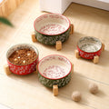 Snootie’s Pattern Ceramic Pet Bowl with Stand
