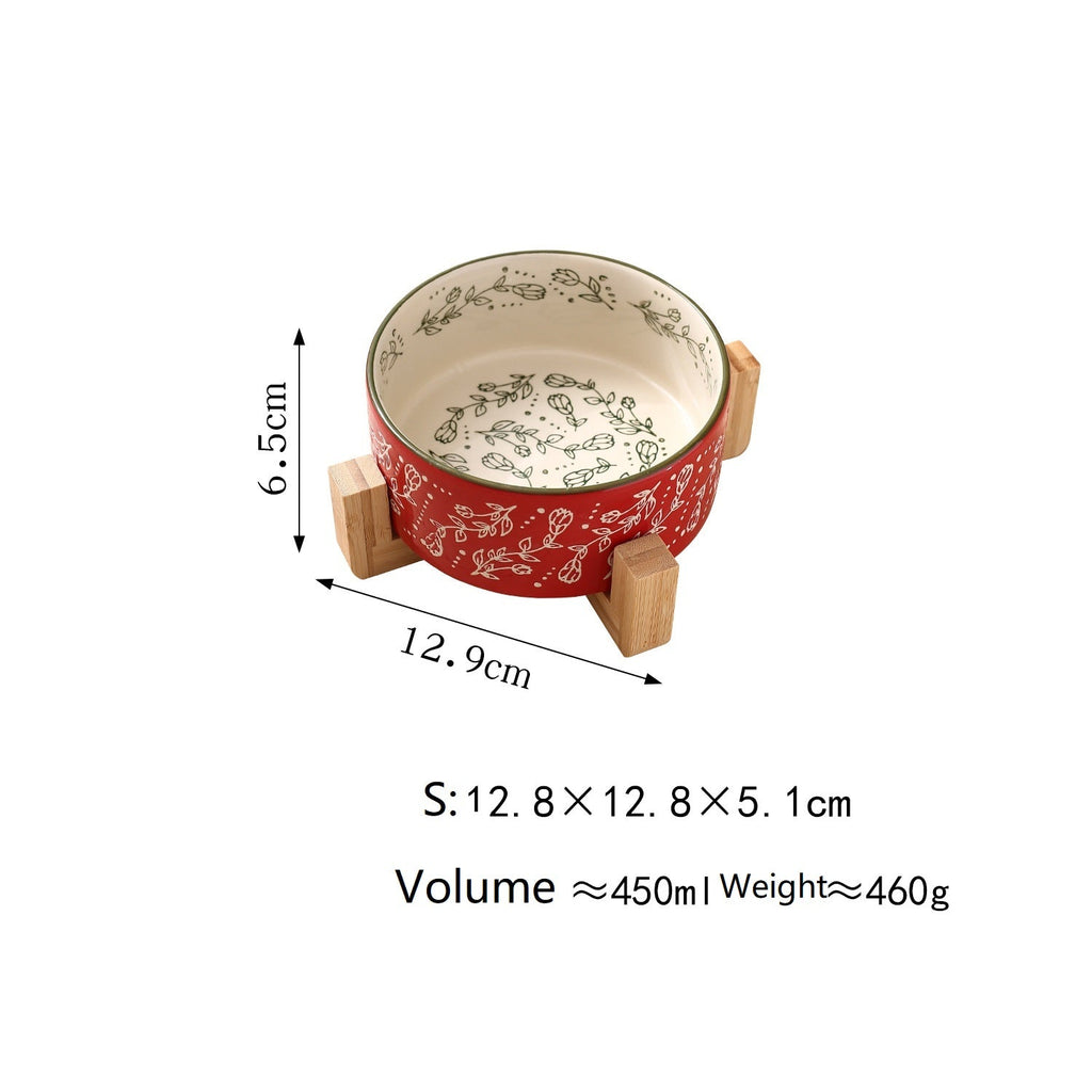 Snootie’s Pattern Ceramic Pet Bowl with Stand