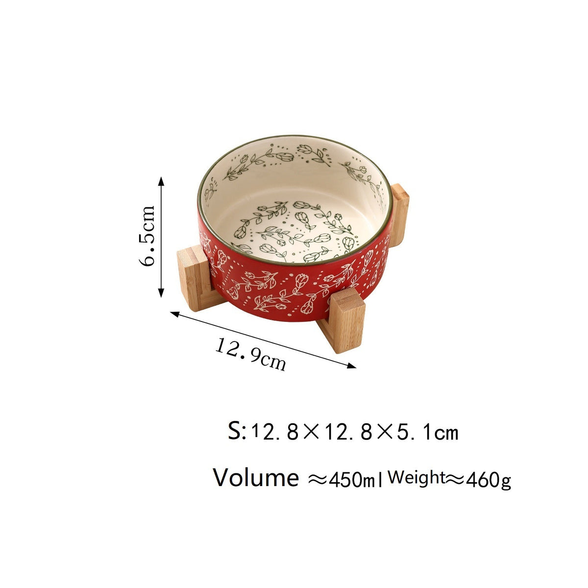 Snootie’s Pattern Ceramic Pet Bowl with Stand