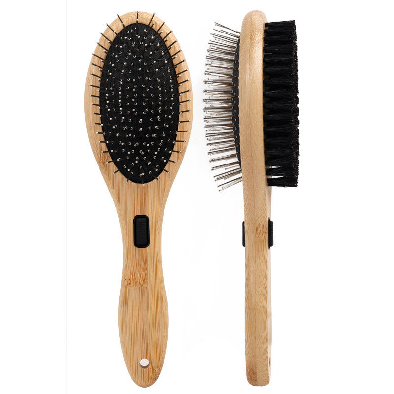 Double-Sided Pin & Bristle Pet Grooming Brush