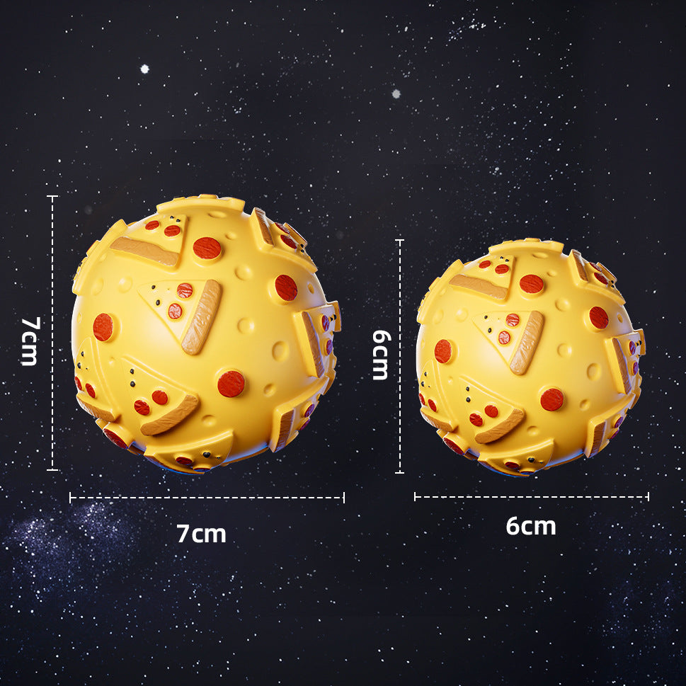 Latex Squeaky Food Ball Pet Toy Hamburger Pizza