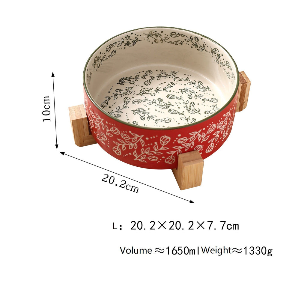 Snootie’s Pattern Ceramic Pet Bowl with Stand