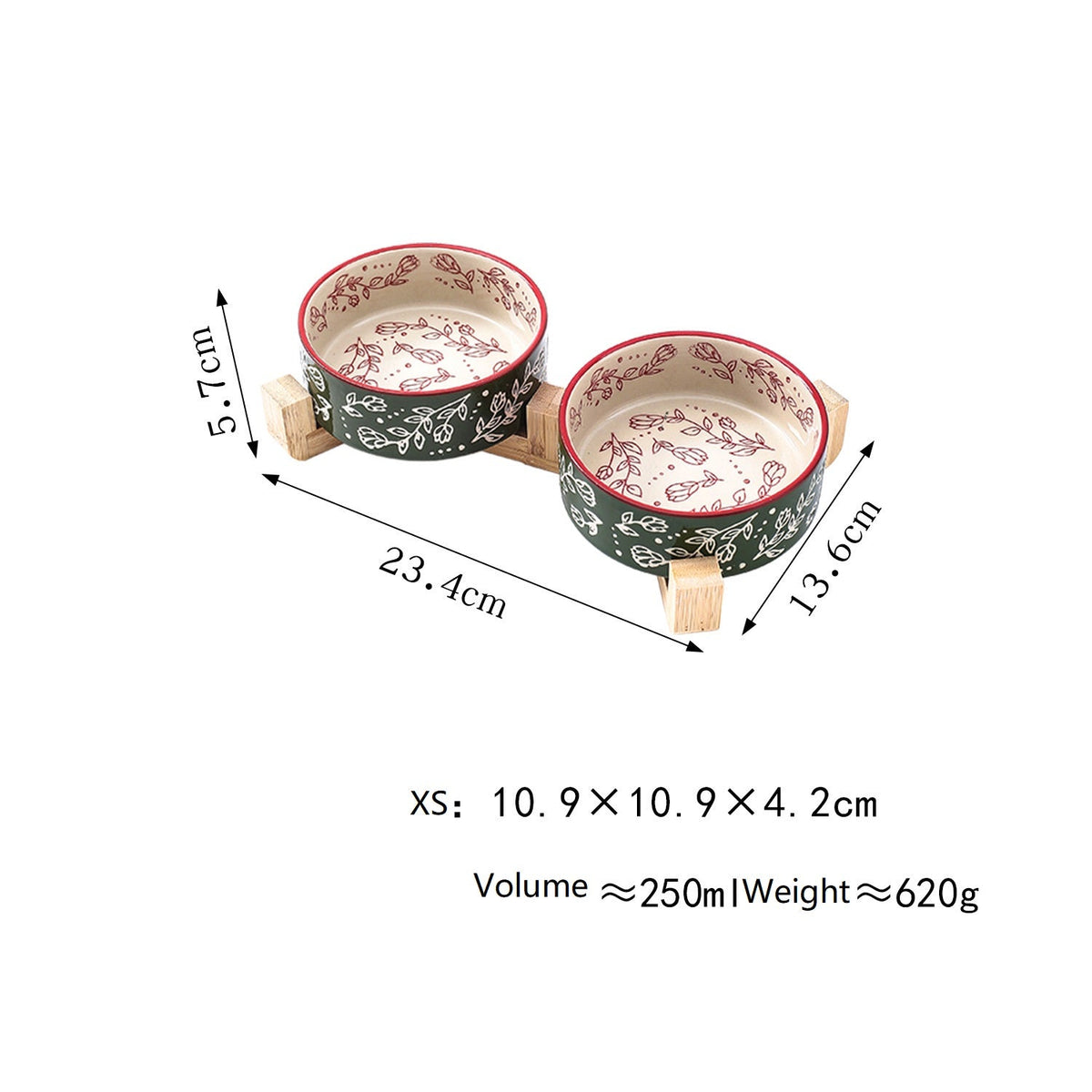 Snootie’s Pattern Ceramic Pet Bowl with Stand