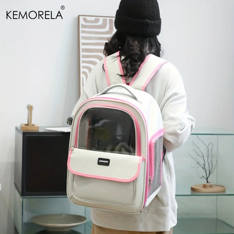 KEMORELA Transparent Capsule Pet Backpack for Cats & Dogs