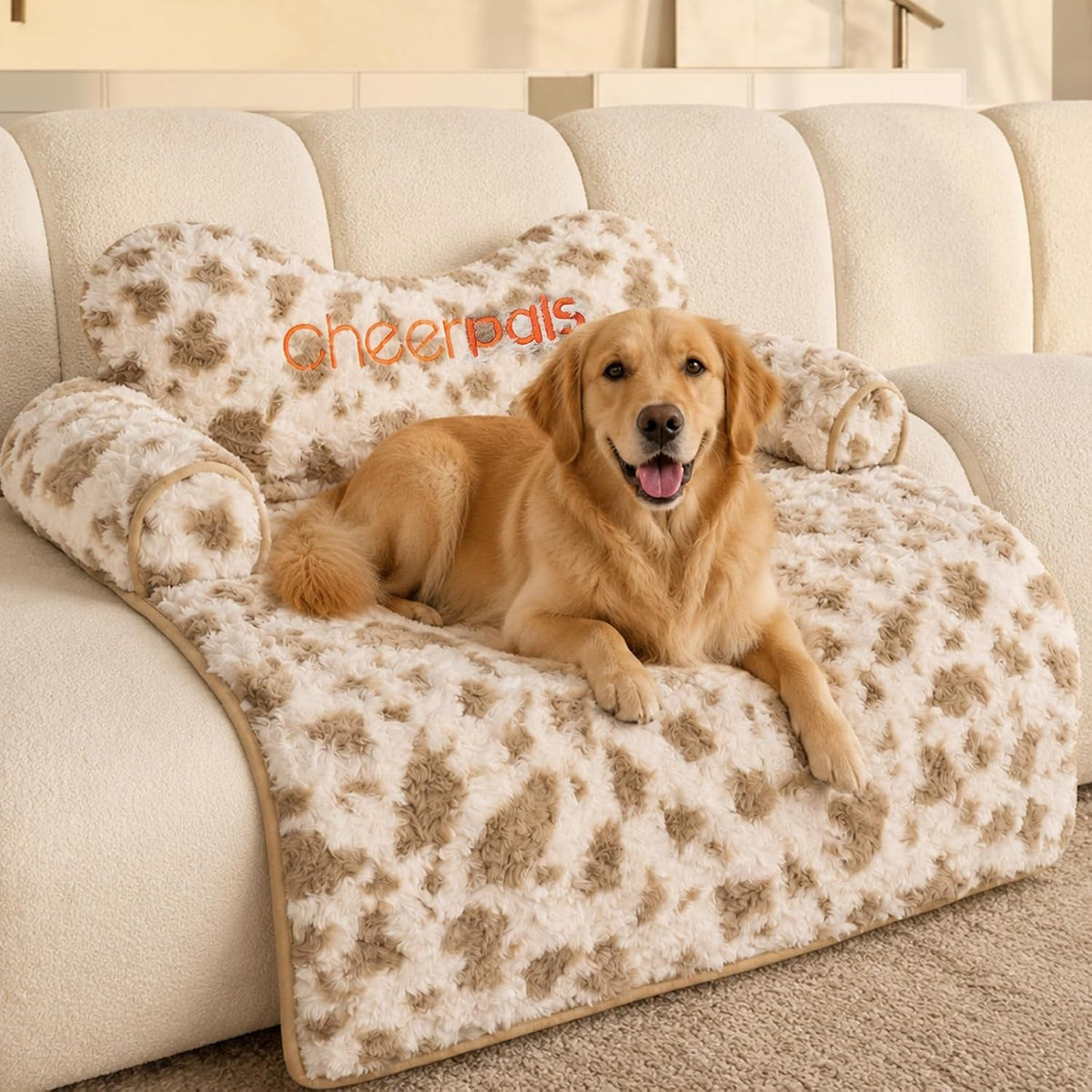 Calming Pet Bed Mat with Head Support – 2 Patterns, M–L