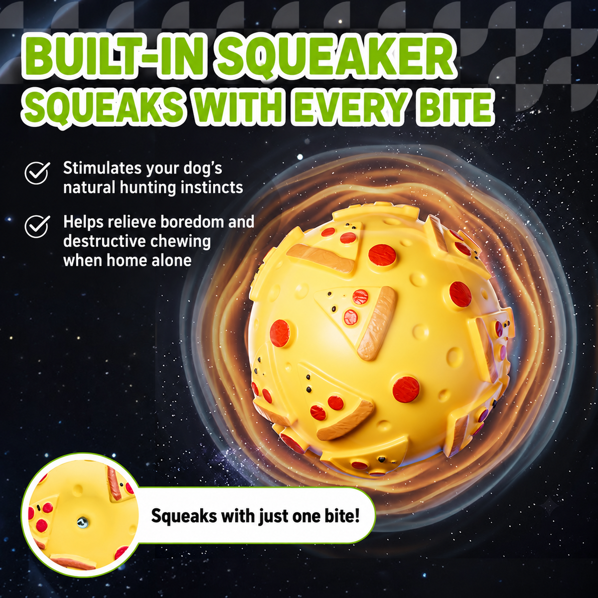 Latex Squeaky Food Ball Pet Toy Hamburger Pizza