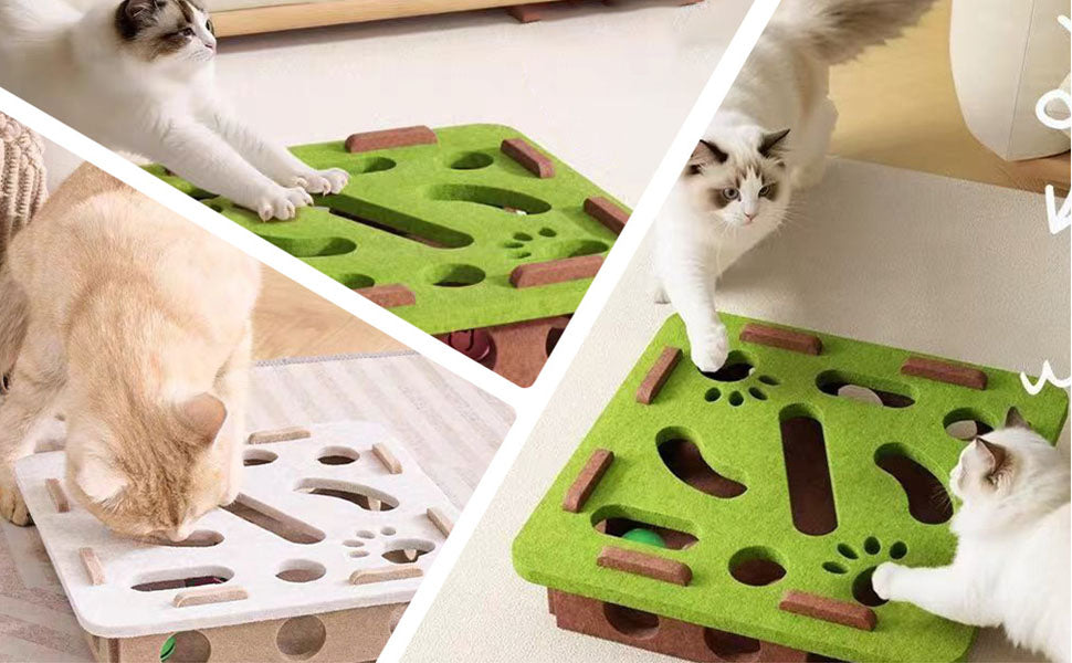 Square Felt Cat Puzzle Track Toy