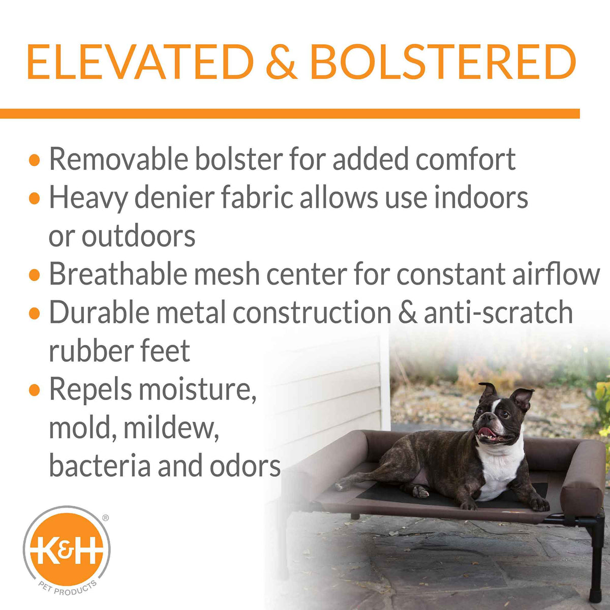 K&H Pet Products Original Bolster Pet Cot Elevated Pet Bed